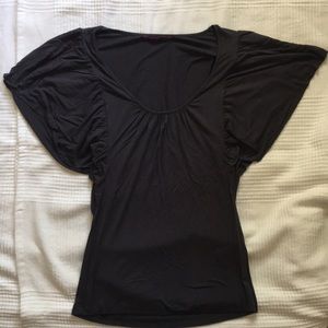 Velvet Ruffled Sleeve Top